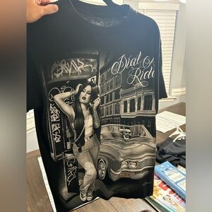 4 name brand Zumiez shirts. DGA Homies; 40’s and shorties+cookies shirt